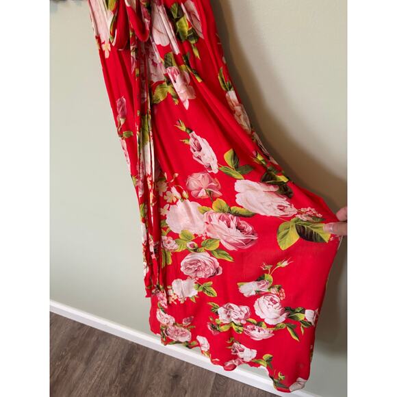 BCBGMAXAZRIA Red Floral Maxi Dress XXS - Picture 4 of 10